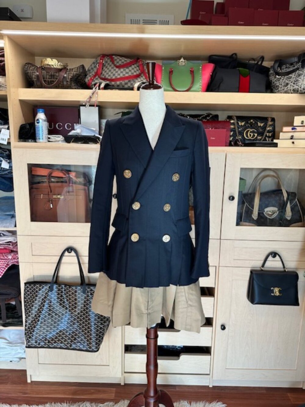 Sacai Avant-Garde Size Medium Blue/Tan Coat/Dress/Jacket